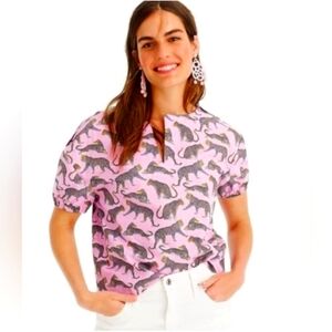 BNWT J.Crew pink cheetah blouse size XS